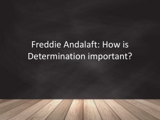 Freddie Andalaft How is Determination Important