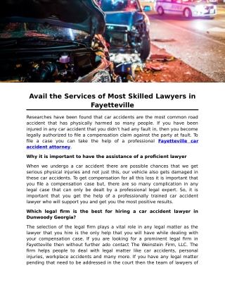 Avail the Services of Most Skilled Lawyers in Fayetteville