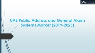 UAE Public Address and General Alarm Systems Market (2019-2025)