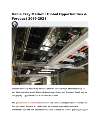 Cable Tray Market : Global Opportunities & Forecast 2016-2021