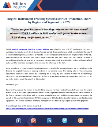 Surgical Instrument Tracking Systems Market Size & Forecast Report, 2014 - 2025