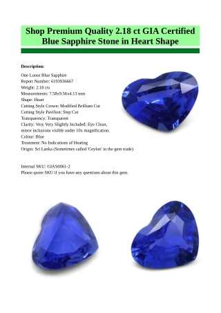 Buy Premium Quality Certified Blue Sapphire Stone