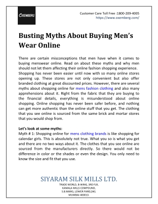 Busting Myths About Buying Men’s Wear Online