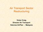 Air Transport Sector Restructuring