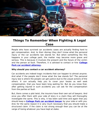 Things To Remember When Fighting A Legal Case
