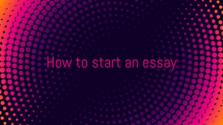 How to write an essay