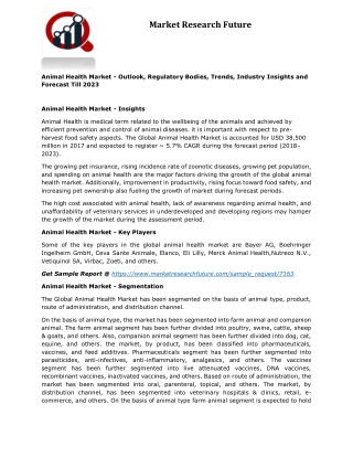 Animal health market 2019