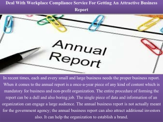 Deal With Workplace Compliance Service For Getting An Attractive Business Report