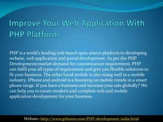Improve Your Web Application With PHP Platform