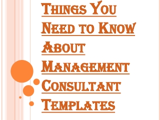 Make Things Simple with Management Consultant Templates