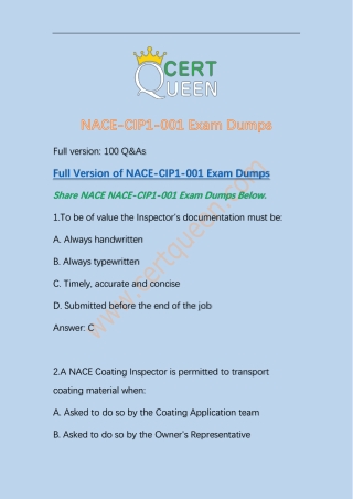 2019 New NACE-CIP1-001 Exam Dumps Questions