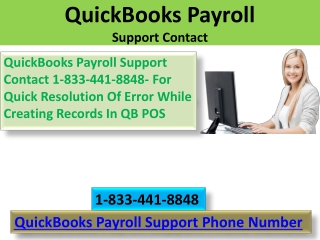 QuickBooks Payroll Support Contact 1-833-441-8848