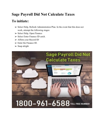 Sage Payroll Did Not Calculate Taxes