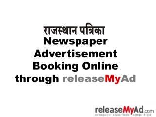 Rajasthan Patrika Newspaper Advertisement Booking Online