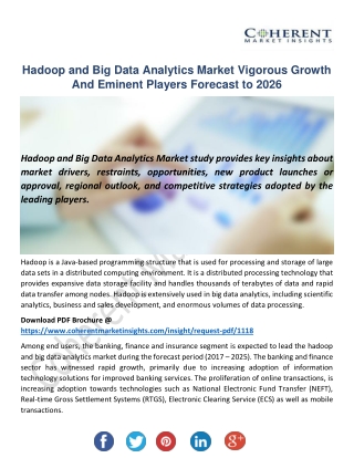 Hadoop and Big Data Analytics Market Expert Guide to Understand Market Variation Globally