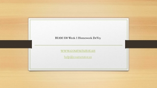 BIAM 530 Week 1 Homework DeVry