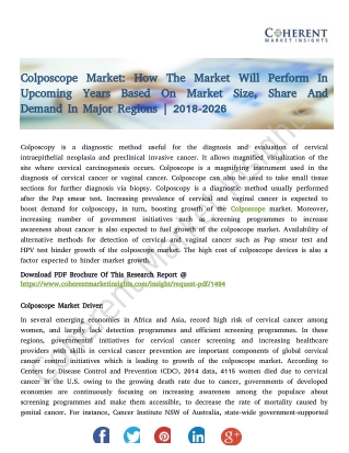 Colposcope Market - Size, Share, Trends, Outlook and Opportunity Analysis 2018-2026