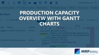 Production capacity overview with gantt charts