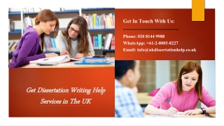 Gets Dissertation Writing Help Services in the UK?
