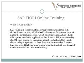 SAP FIORI Online Training