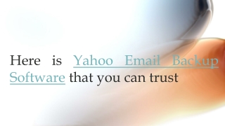 Yahoo Email Backup Software