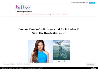 Raveena Tandon To Be Present At An Initiative To Save The Beach Movement