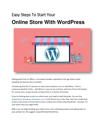 Easy Steps To Start Your Online Store With WordPress
