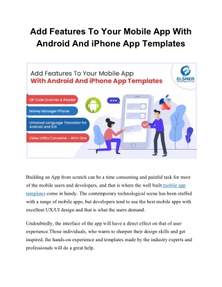 Add Features To Your Mobile App With Android And iPhone App Templates