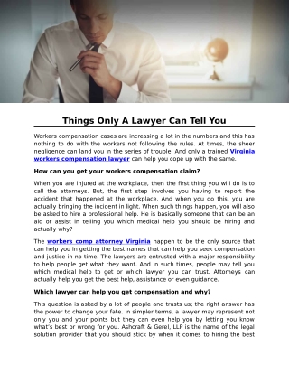 Things Only A Lawyer Can Tell You