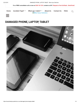 DAMAGED PHONE, LAPTOP, TABLET - Bike Injury Solicitors