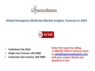 Emergency Medicine Market Industry Analysis on Top Key Players, Revenue Growth and Business Development Forecast 2025