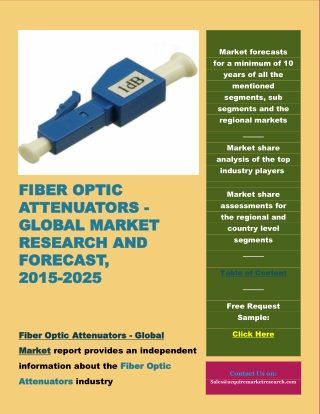 Fiber Optic Attenuators - Global Market Research and Forecast, 2015-2025