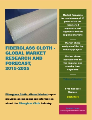 Fiberglass Cloth - Global Market Research and Forecast, 2015-2025