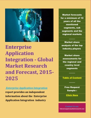 Enterprise Application Integration - Global Market Research and Forecast, 2015-2025