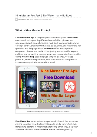Kine Master Pro Apk No Watermark-No Root