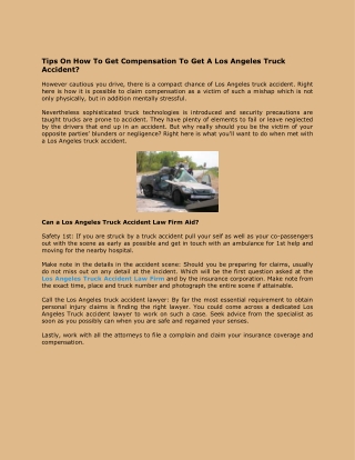 Los Angeles Truck Accident Law Firm