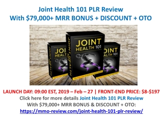 Joint Health 101 PLR Review