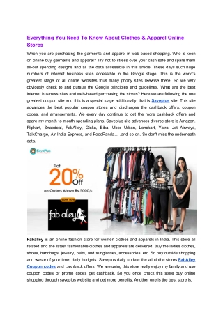 Everything You Need To Know About Clothes & Apparel Online Stores