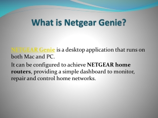 What is Netgear Genie?