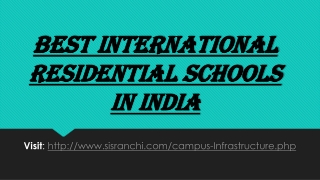 Best International residential schools in India