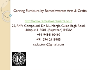 Carving Furniture by Rameshwaram Arts & Crafts