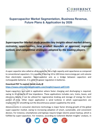 Supercapacitor Market to Witness Unprecedented Growth in Coming Years