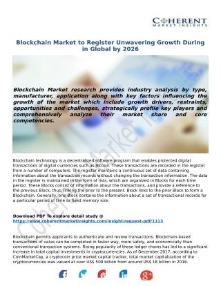 Blockchain Market to Register Unwavering Growth During in Global by 2026