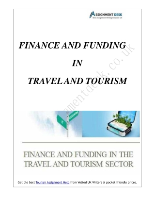 Evaluating Significance Of Finance And Funding In Travel And Tourism Sector