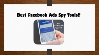 Best Facebook Ads Spy Tools!!