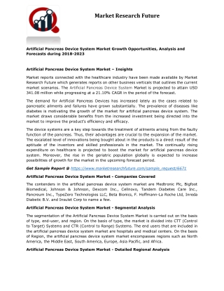 Artificial pancreas device system market 2019