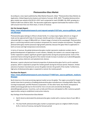 Photosensitive Glass Market Size, Share and Analysis | Forecast - 2025