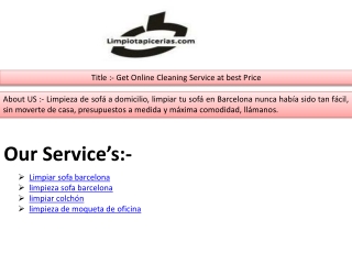 Get Online Cleaning Service at best Price