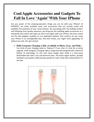 Apple Accessories and Gadgets To Fall In Love ‘Again’ With Your IPhone