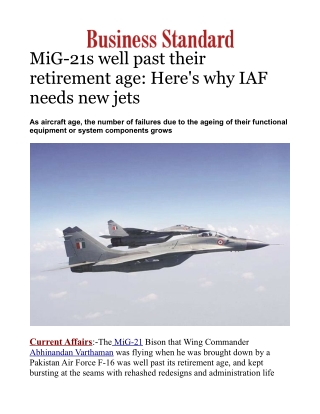 MiG-21s well past their retirement age: Here's why IAF needs new jets